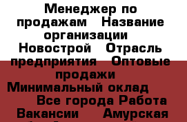 Менеджер по продажам › Название организации ­ Новострой › Отрасль предприятия ­ Оптовые продажи › Минимальный оклад ­ 40 000 - Все города Работа » Вакансии   . Амурская обл.,Архаринский р-н